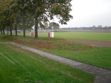 Blick auf das Sportgelände in herbstlichem Gewand